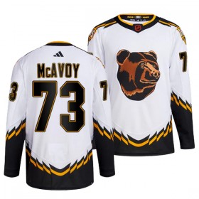 Män Ishockey Boston Bruins tröja Charlie McAvoy 73 Adidas 2022-23 Vit Reverse Retro 2.0 Authentic